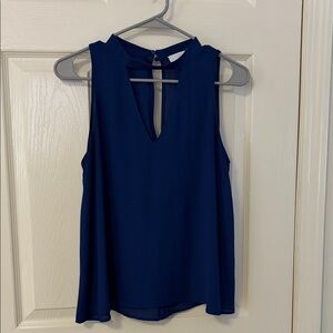 Elegant Navy Sleeveless Top by Lush , size small with peekaboos front and back